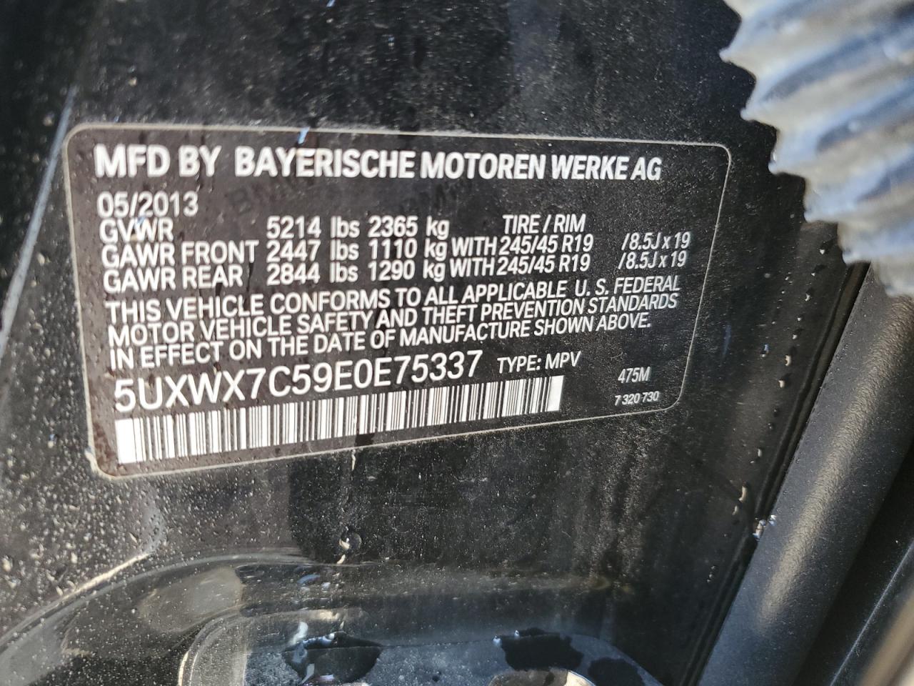 5UXWX7C59E0E75337 2014 BMW X3 xDrive35I