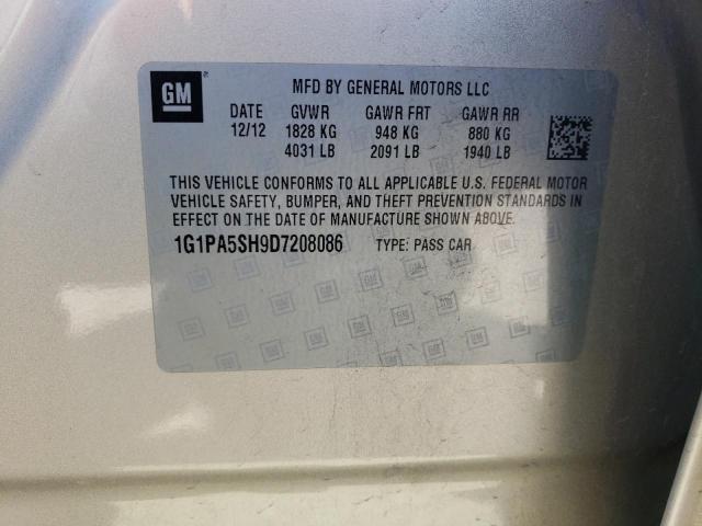 2013 Chevrolet Cruze Ls VIN: 1G1PA5SH9D7208086 Lot: 49448794