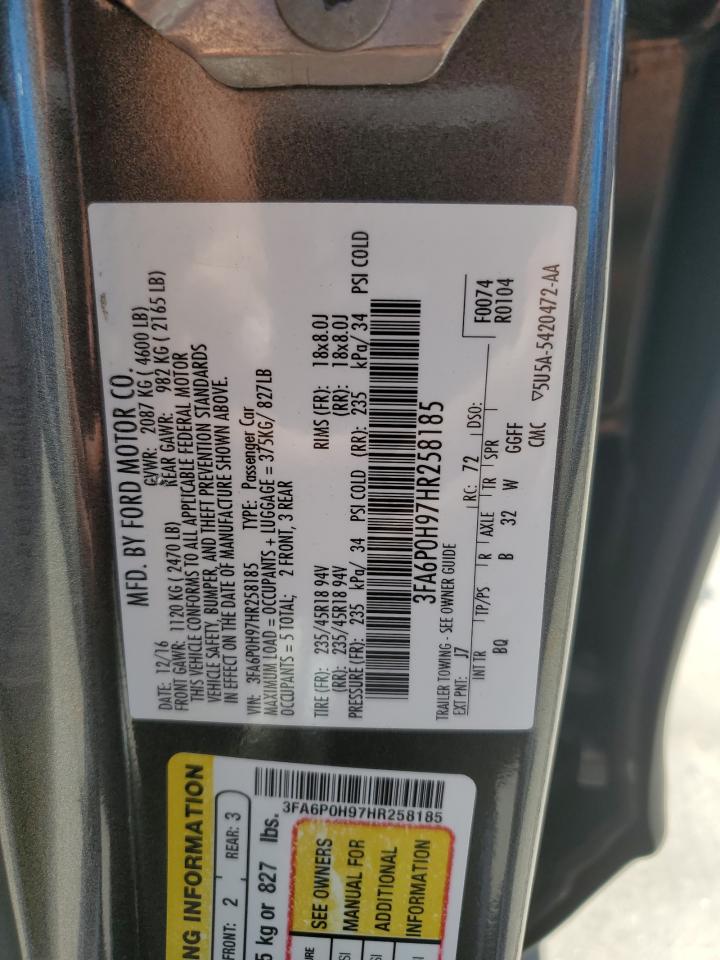 3FA6P0H97HR258185 2017 Ford Fusion Se