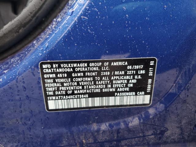 2017 Volkswagen Passat S VIN: 1VWAT7A34HC073845 Lot: 50121504