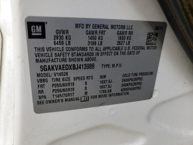 5GAKVAEDXBJ413988 | 2011 Buick enclave cx