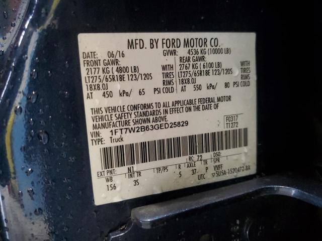 2016 Ford F250 Super Duty VIN: 1FT7W2B63GED25829 Lot: 49502534