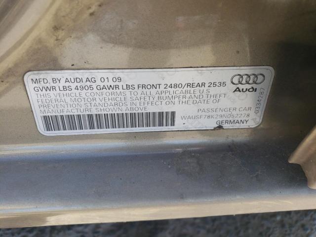 2009 Audi A4 Premium Plus VIN: WAUSF78K29N052278 Lot: 51735544