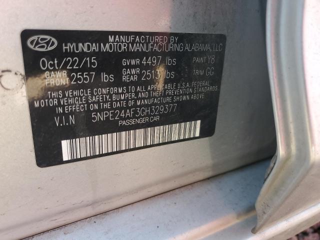 2016 Hyundai Sonata Se VIN: 5NPE24AF3GH329377 Lot: 49623554