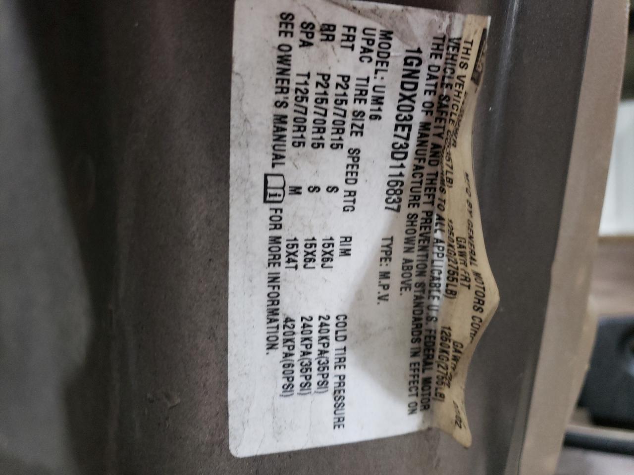 1GNDX03E73D116837 2003 Chevrolet Venture