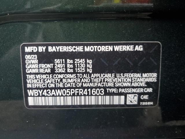 2023 BMW I4 Edrive 35 VIN: WBY43AW05PFR41603 Lot: 51033704