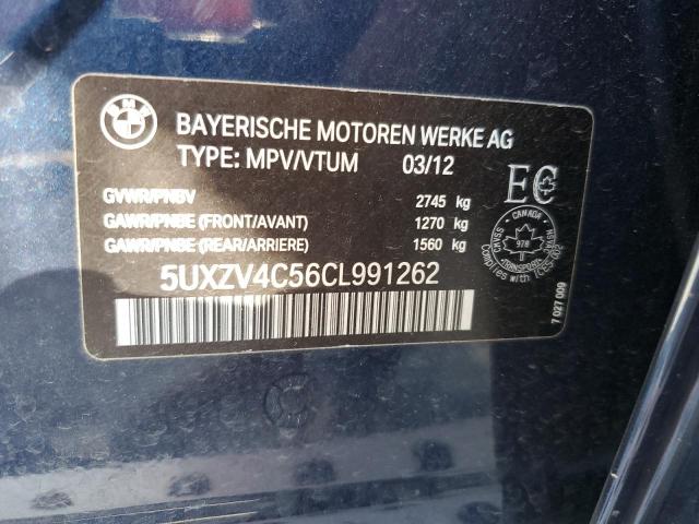 2012 BMW X5 xDrive35I VIN: 5UXZV4C56CL991262 Lot: 52105404