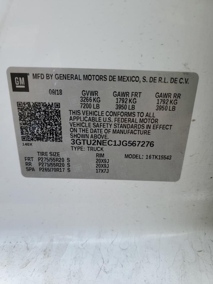 3GTU2NEC1JG567276 2018 GMC Sierra K1500 Slt