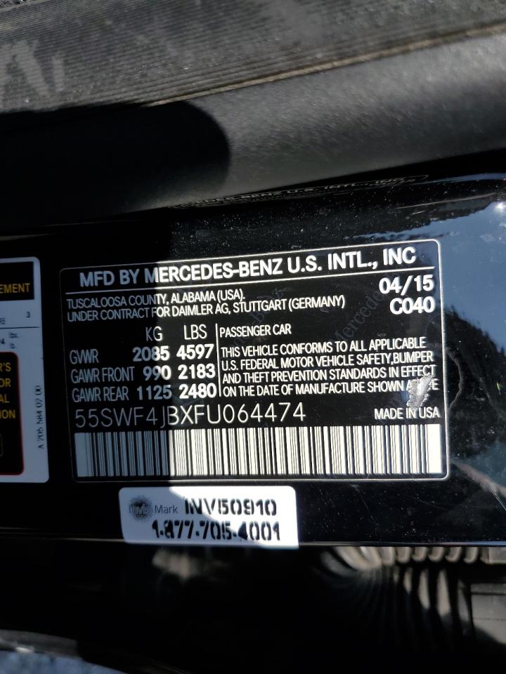 55SWF4JBXFU064474 2015 Mercedes-Benz C 300