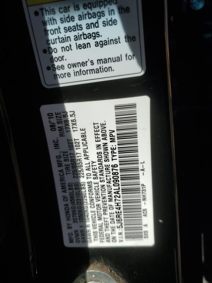 5J6RE4H72AL090876 2010 Honda Cr-V Exl