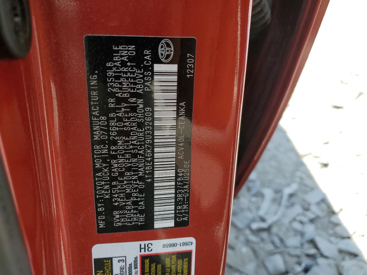 4T1BE46K79U332609 2009 Toyota Camry Base