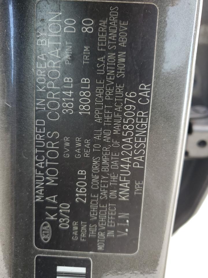 KNAFU4A20A5850976 2010 Kia Forte Ex