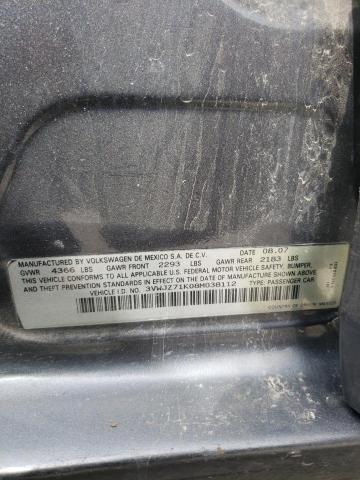 2008 Volkswagen Jetta S VIN: 3VWJZ71K08M038112 Lot: 49626224