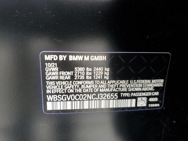 Lot #2489707956 2022 BMW M8 salvage car