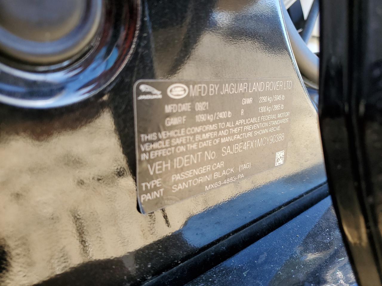 SAJBE4FX1MCY90388 2021 Jaguar Xf S