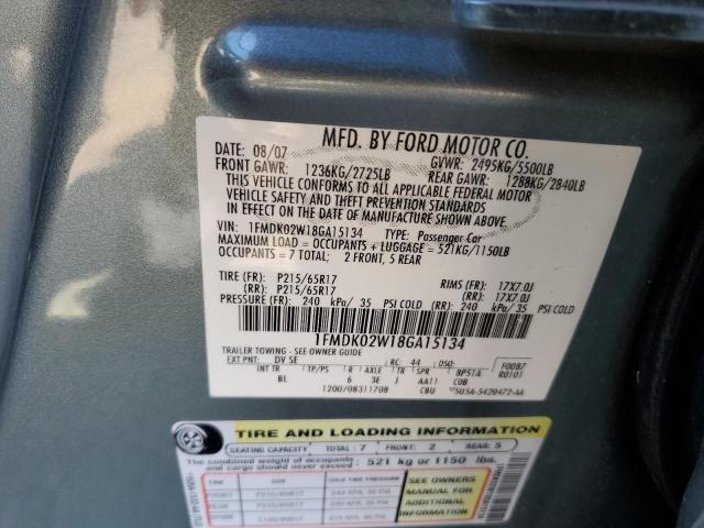 2008 Ford Taurus X Sel VIN: 1FMDK02W18GA15134 Lot: 52325424