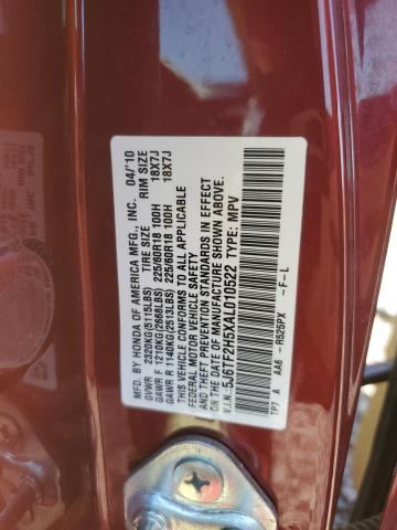 2010 Honda Accord Crosstour Exl VIN: 5J6TF2H5XAL010522 Lot: 51418384