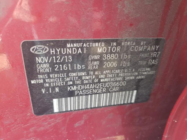 2014 Hyundai Elantra Se VIN: KMHDH4AH2EU036600 Lot: 50023254