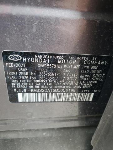 2021 HYUNDAI SANTA FE B KM8S2DA16MU006199