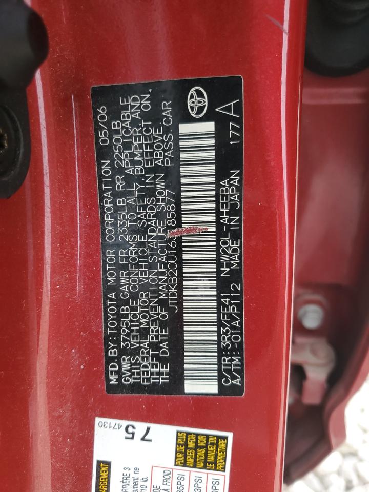 JTDKB20U163185877 2006 Toyota Prius