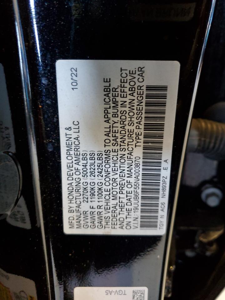 19UUB6F55NA003870 2022 Acura Tlx Tech A