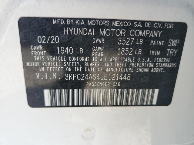 2020 Hyundai Accent Se VIN: 3KPC24A64LE121448 Lot: 52899304
