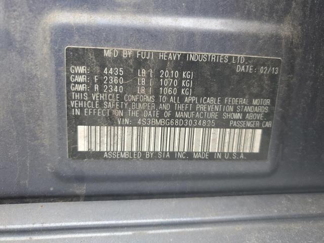 2013 Subaru Legacy 2.5I Premium VIN: 4S3BMBG68D3034825 Lot: 47349674
