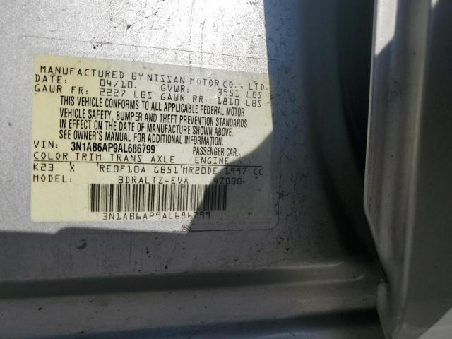 2010 Nissan Sentra 2.0 VIN: 3N1AB6AP9AL686799 Lot: 51893484