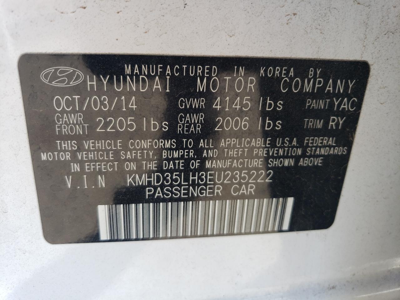 KMHD35LH3EU235222 2014 Hyundai Elantra Gt