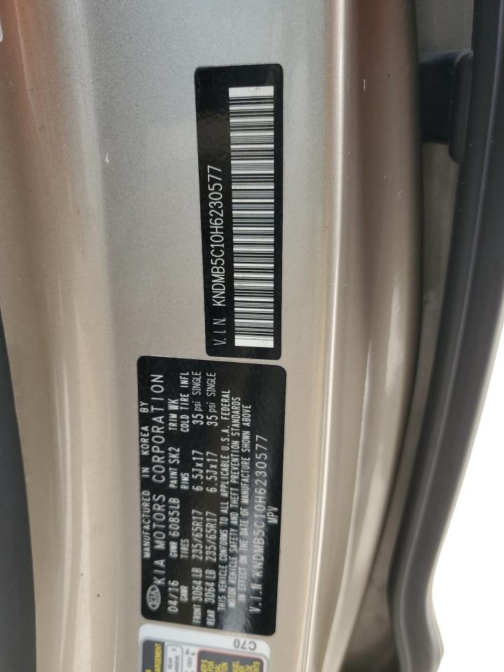 KNDMB5C10H6230577 2017 Kia Sedona Lx