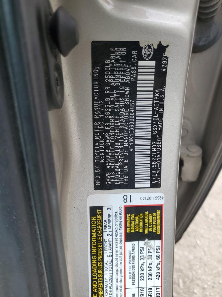 4T1BK1EB6DU004857 2013 Toyota Avalon Base