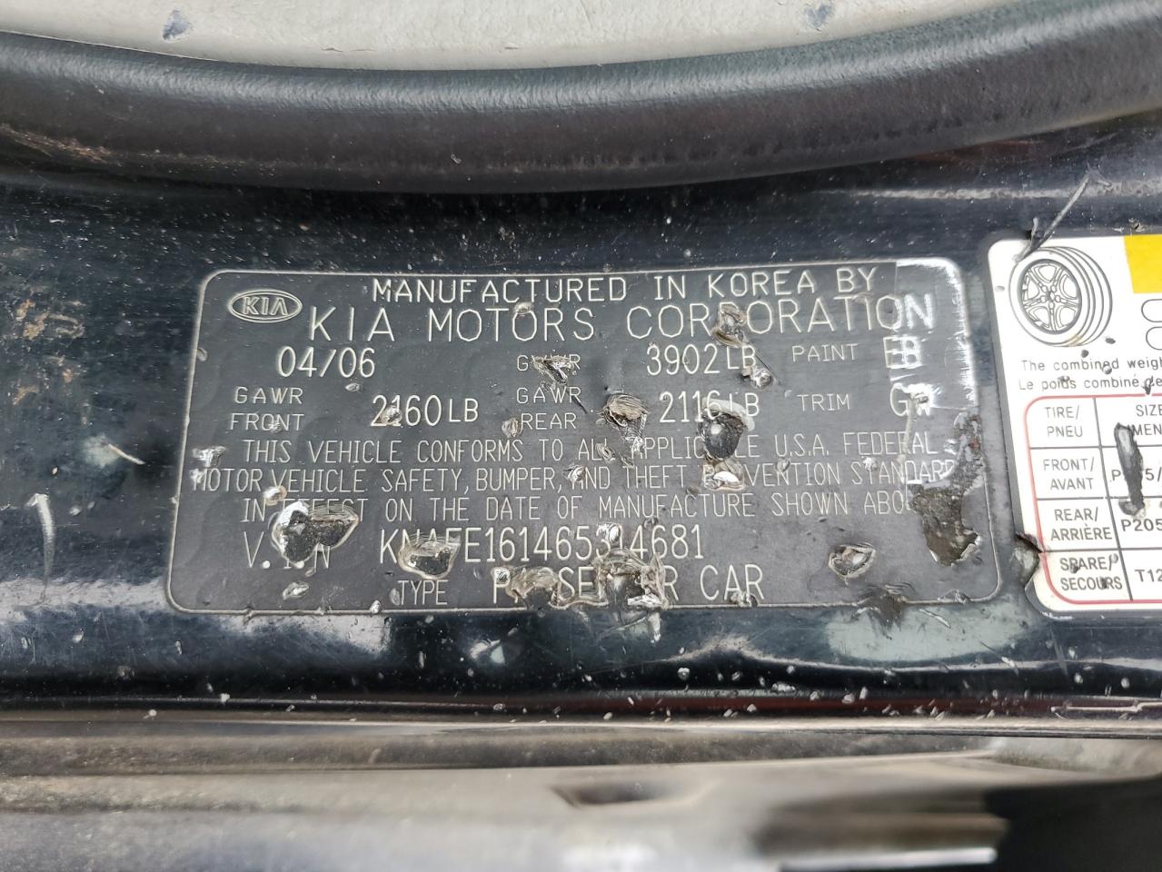 KNAFE161465314681 2006 Kia Spectra5