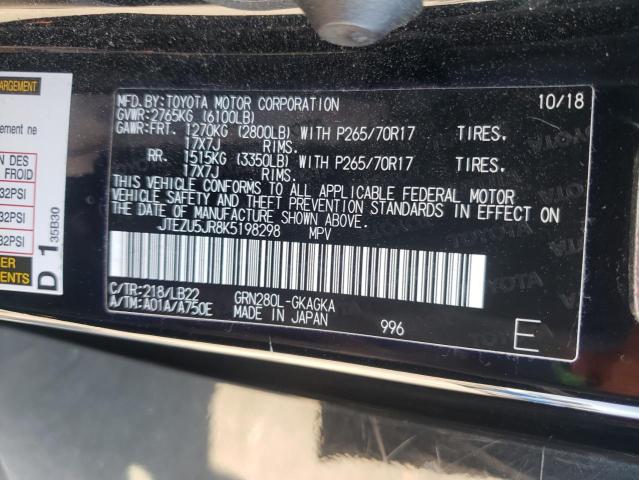 2019 TOYOTA 4RUNNER SR - JTEZU5JR8K5198298