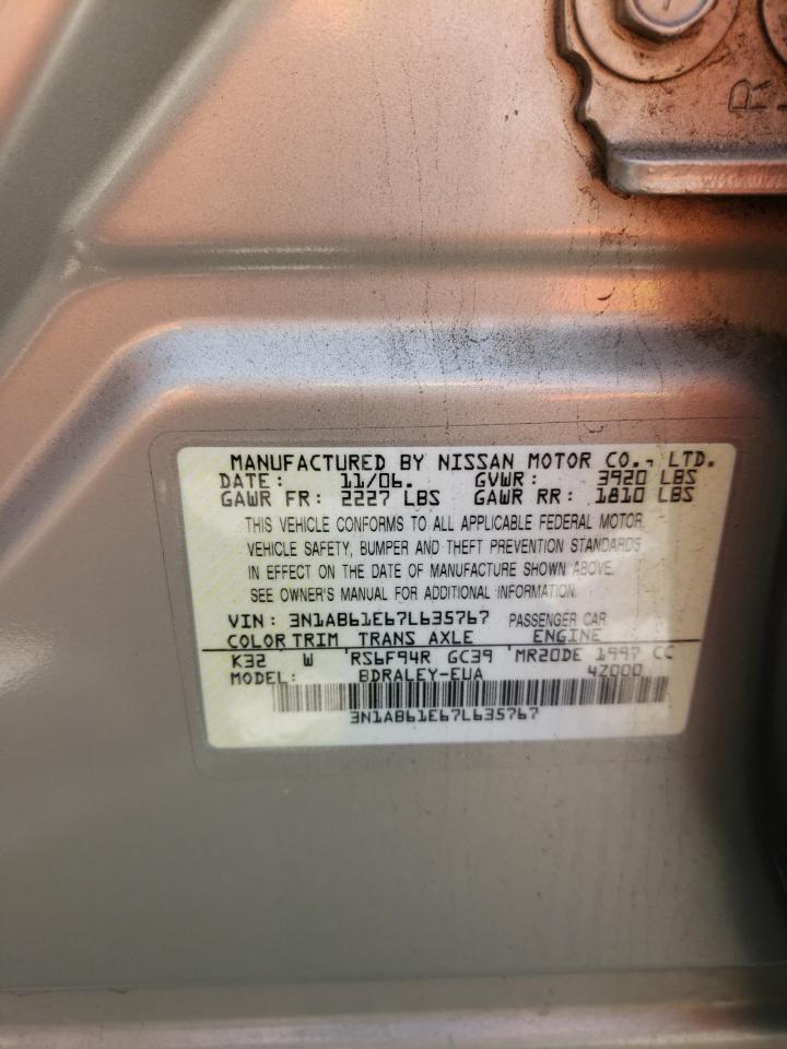 3N1AB61E67L635767 2007 Nissan Sentra 2.0