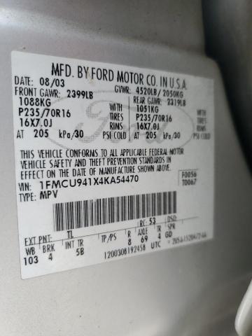 2004 Ford Escape Limited VIN: 1FMCU941X4KA54470 Lot: 52152994