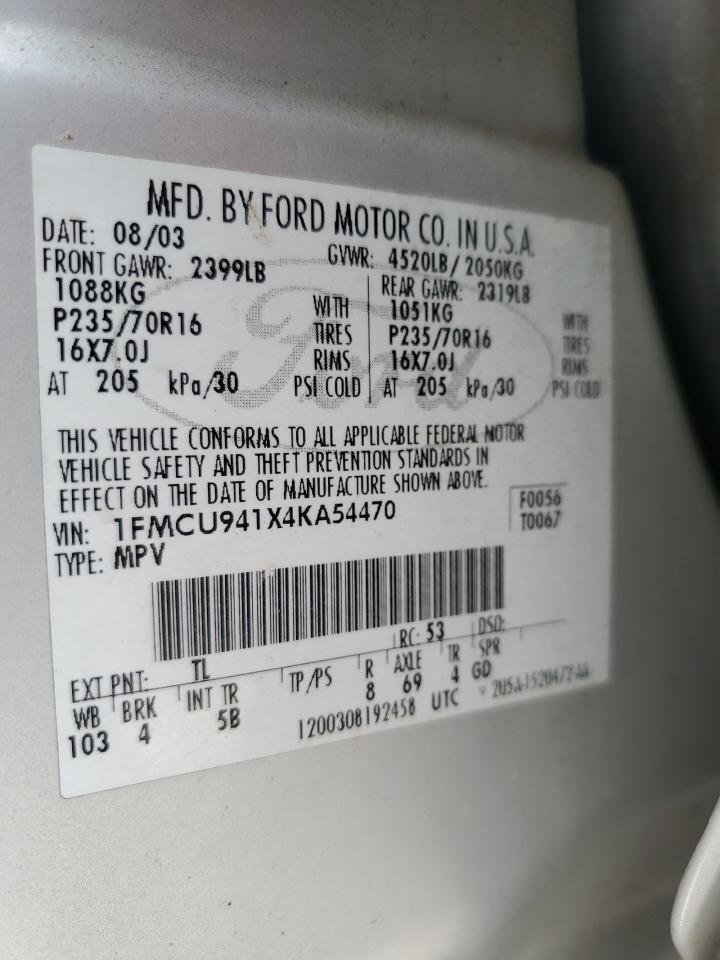 1FMCU941X4KA54470 2004 Ford Escape Limited