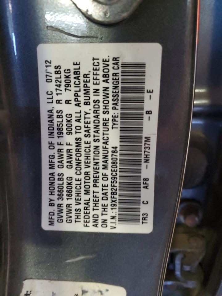 19XFB2F59CE080784 2012 Honda Civic Lx