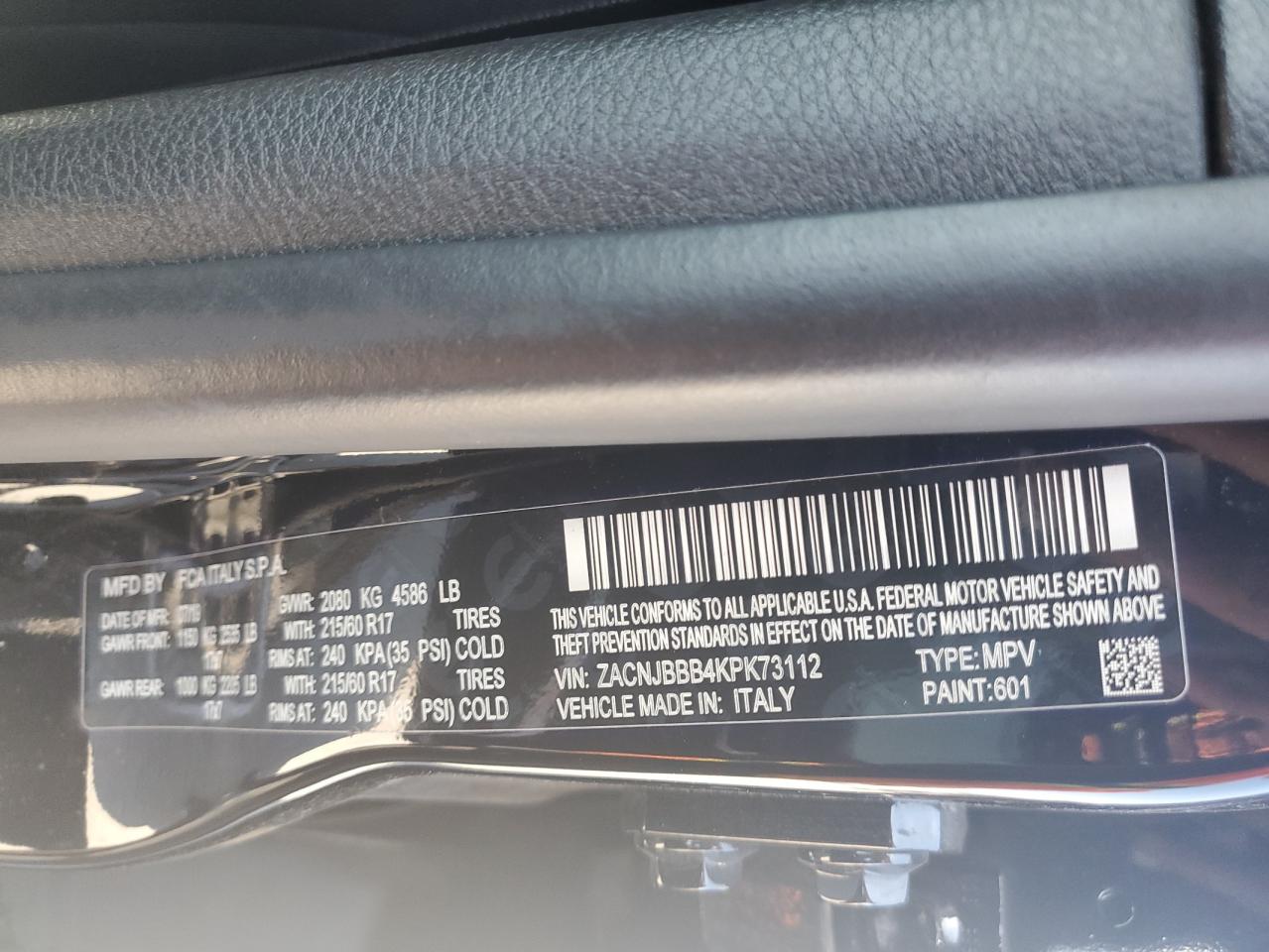 ZACNJBBB4KPK73112 2019 Jeep Renegade Latitude