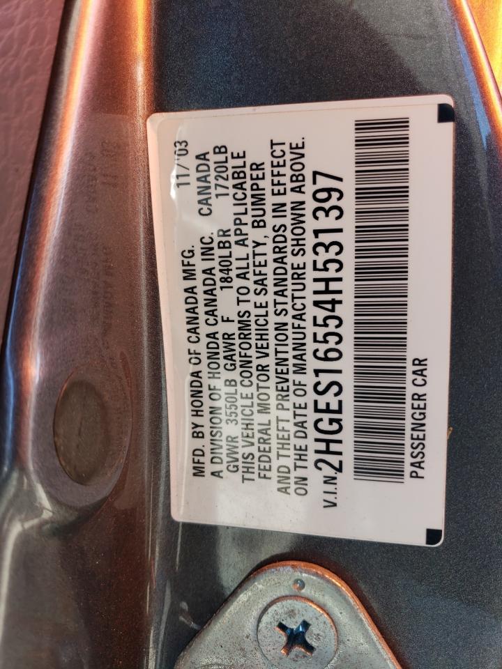 2HGES16554H531397 2004 Honda Civic Lx