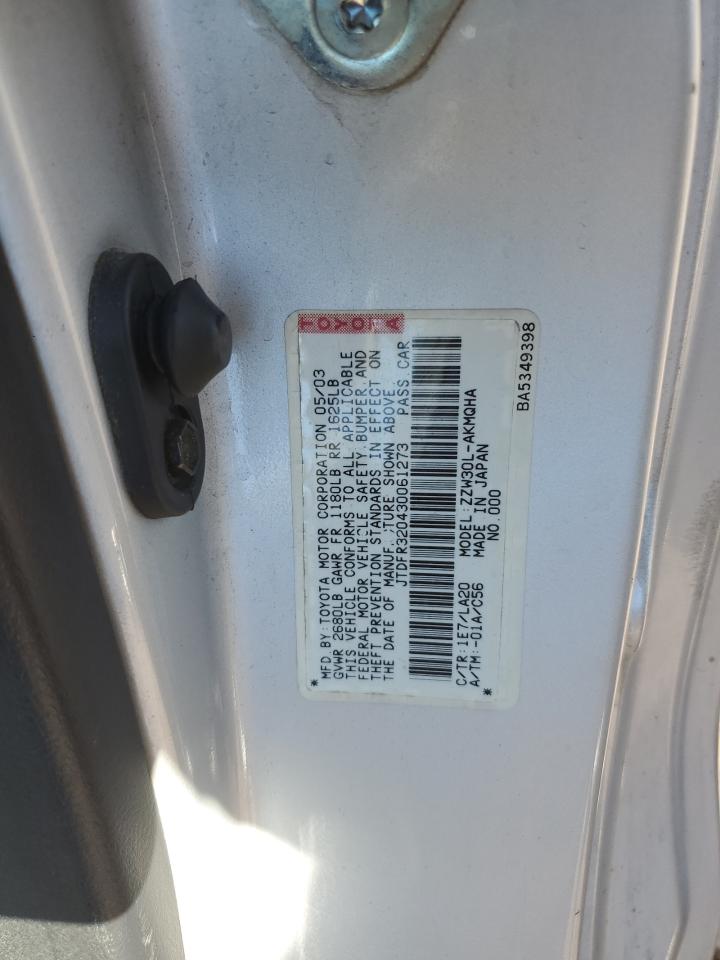 JTDFR320430061273 2003 Toyota Mr2 Spyder