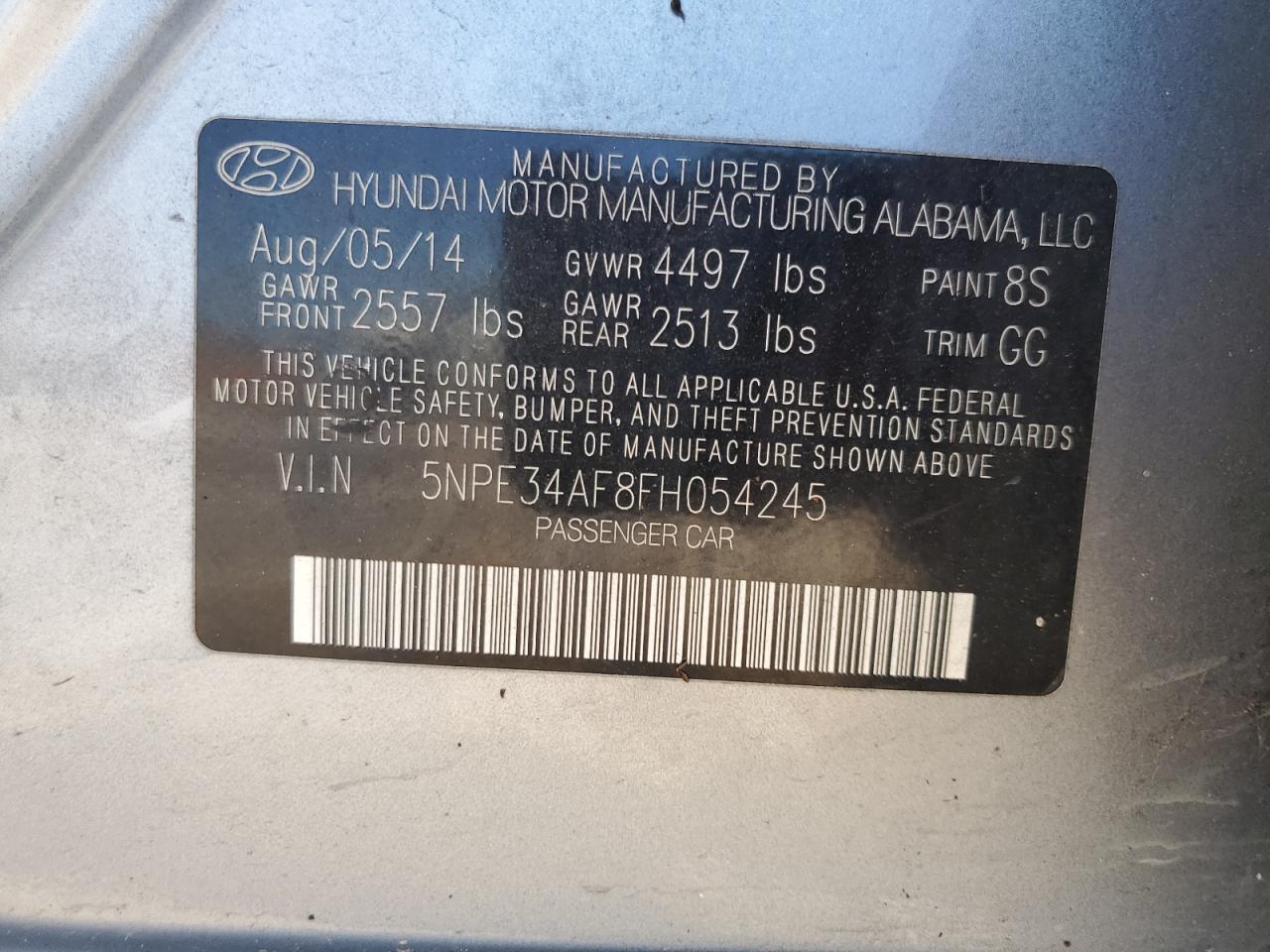 5NPE34AF8FH054245 2015 Hyundai Sonata Sport