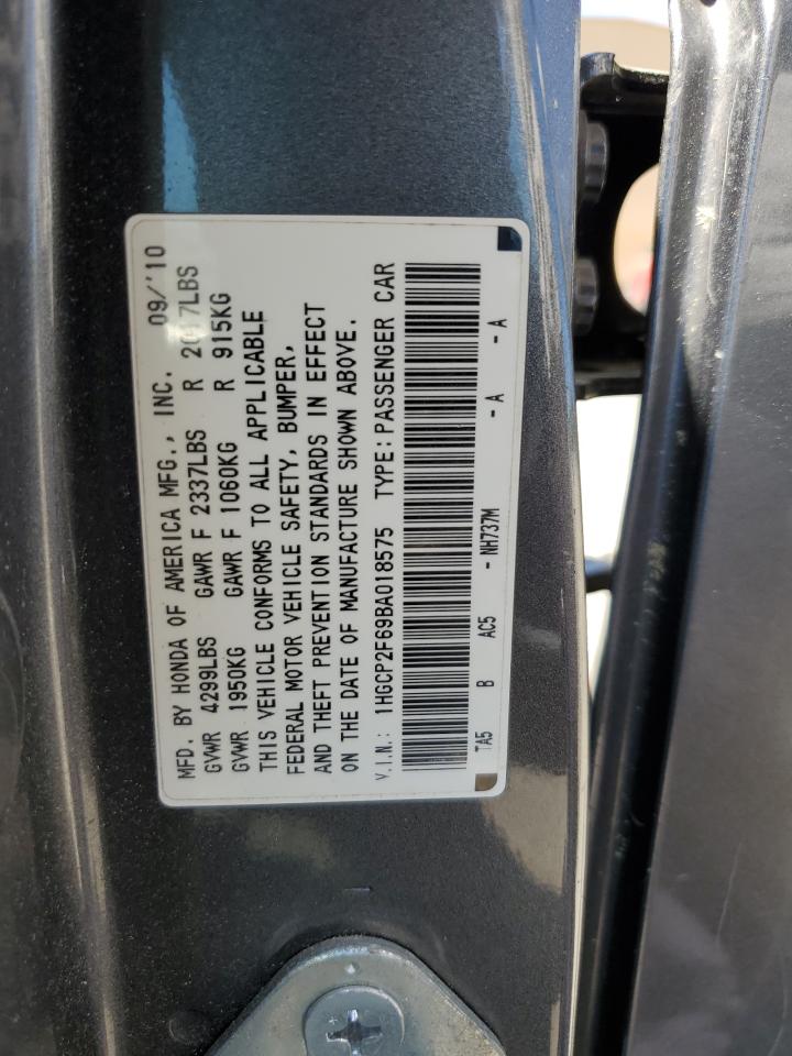1HGCP2F69BA018575 2011 Honda Accord Se