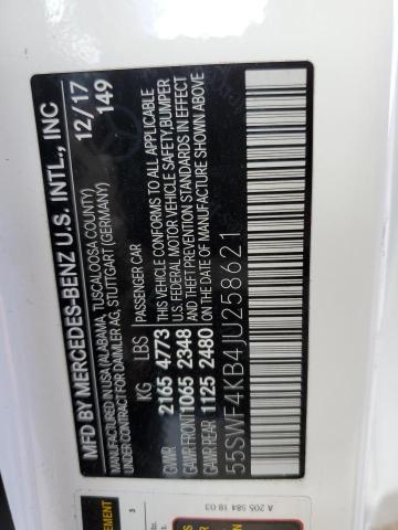 2018 Mercedes-Benz C 300 4Matic VIN: 55SWF4KB4JU258621 Lot: 51253894