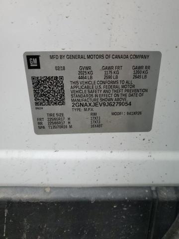 2018 Chevrolet Equinox Lt VIN: 2GNAXJEV9J6279054 Lot: 50313854