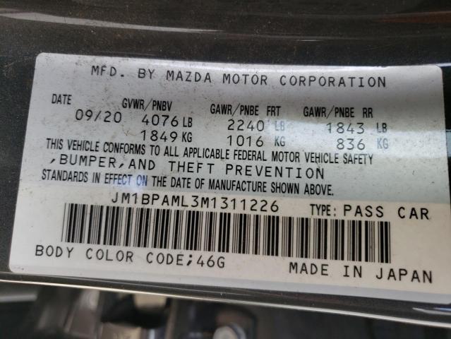 2021 Mazda 3 Premium VIN: JM1BPAML3M1311226 Lot: 51901674