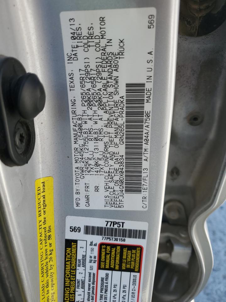 5TFJU4GN0DX043834 2013 Toyota Tacoma Double Cab Prerunner