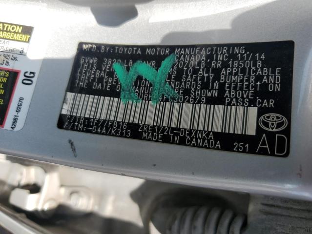 2015 TOYOTA COROLLA L - 2T1BURHE4FC302679