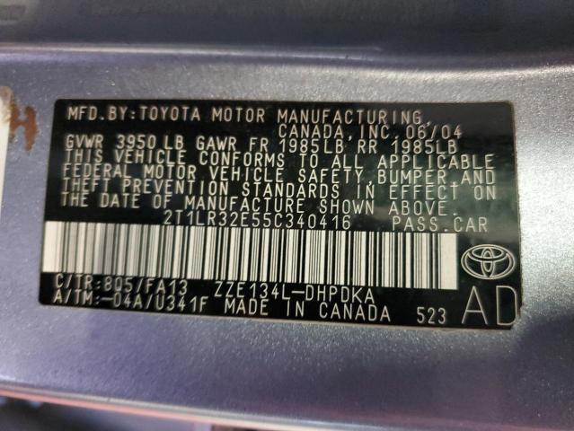 2T1LR32E55C340416 2005 Toyota Corolla Matrix Base