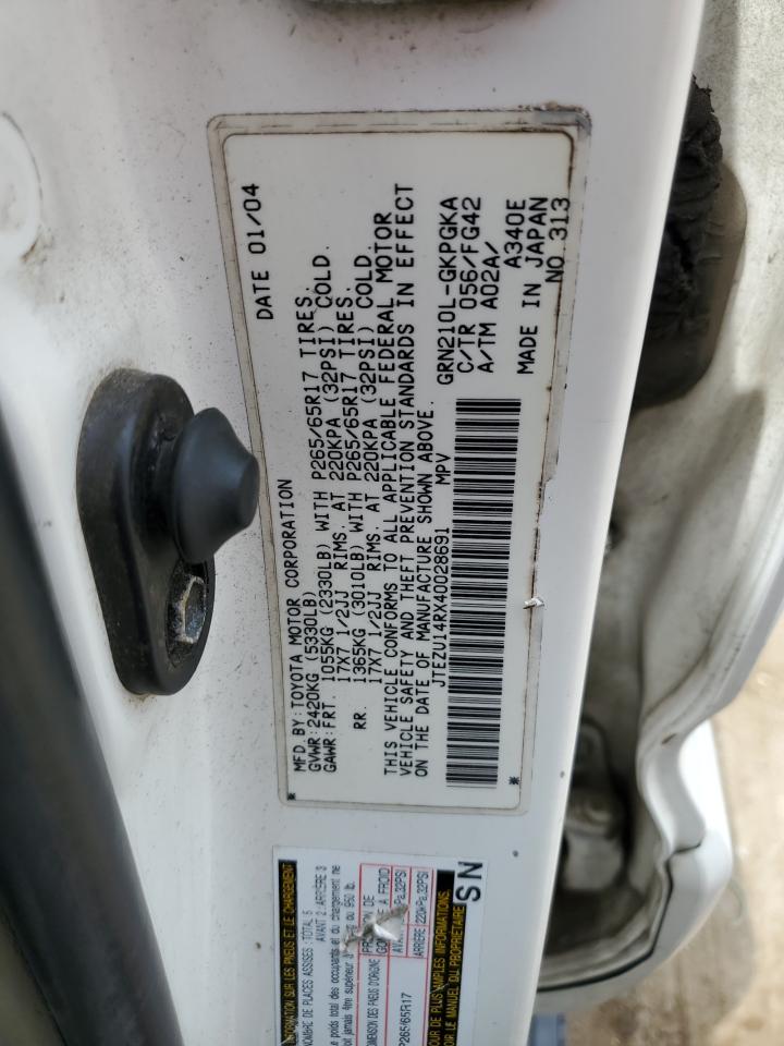 JTEZU14RX40028691 2004 Toyota 4Runner Sr5