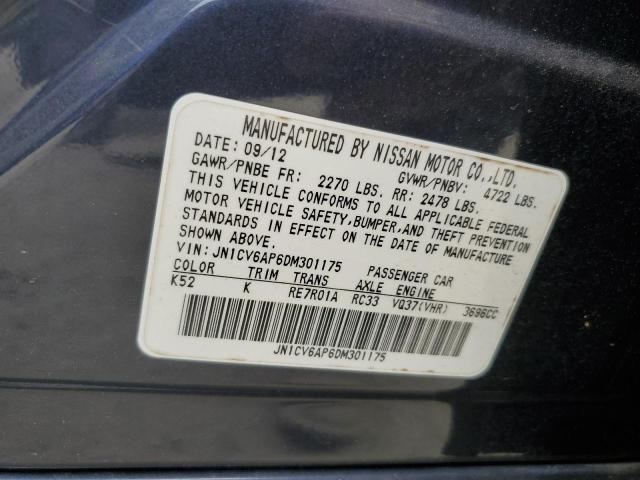 2013 Infiniti G37 Base VIN: JN1CV6AP6DM301175 Lot: 50982214